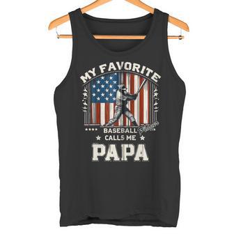 Mein Lieblings-Baseballspieler Nennt Mich Papa American Flag Dad Kapuzenjacke Tank Top - Geschenkecke