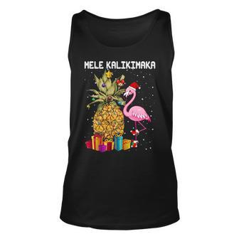 Mele Kalikimaka Pineapple Flamingo Sweat Tank Top | Mazezy