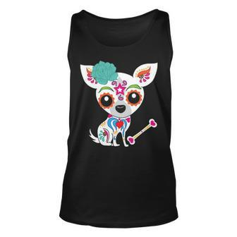 Mexican Sugar Skull Chihuahua Tank Top | Mazezy