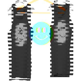 Moda De Los 90 Con Cara Sonriente Azul Psicodélico Camiseta sin mangas - Regaloses