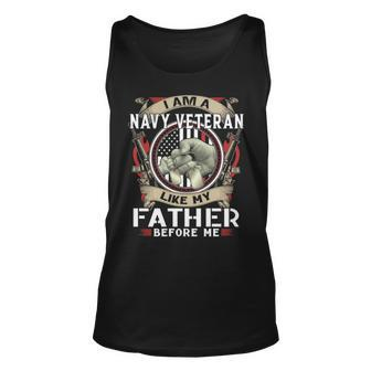 I Am A Navy Veteran Like My Father Before Me Tank Top | Mazezy