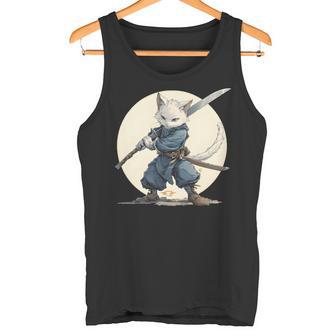 Ninja Katze Mit Großem Schwert Tank Top - Seseable