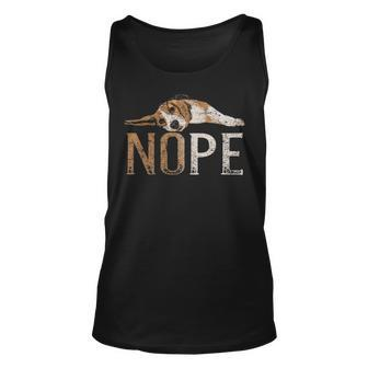Nope Lazy Beagle Dog Puppy Pet Distressed Tank Top | Mazezy