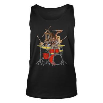 Octopus Playing Drums Unique Drummer Tank Top | Mazezy