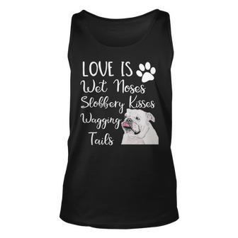 Old English Bulldog Quote Saying Love My Dog Tank Top | Mazezy