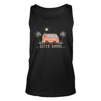 Outer Banks Dreaming Surfer Van Pogue Life Beach Palm Trees Tank Top | Mazezy
