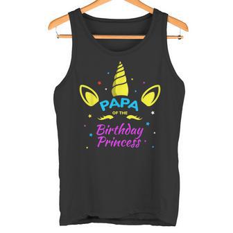 Papa Des Geburtstags Prinzessin Geburtstag Einhorn Opa Regenbogen Tank Top - Geschenkecke