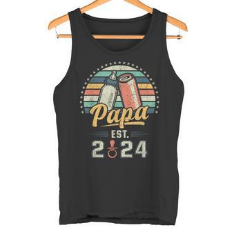 Papa Est 2024 Ersteratertag Frischgebackener Papa Tank Top - Geschenkecke