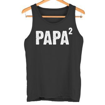 Papa Hoch Zwei Geschenk Announcement Fürater2nd Kind Tank Top - Geschenkecke