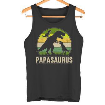 Papasaurus Zwei Kinder Für Papa Zumatertag Weihnachten Tank Top - Geschenkecke