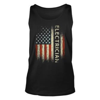 Patriotic Electrician American Usa Flag Tank Top | Mazezy
