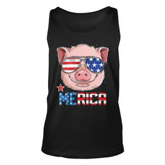 Pig 4Th Of July Merica American Flag Sunglasses Tank Top | Mazezy