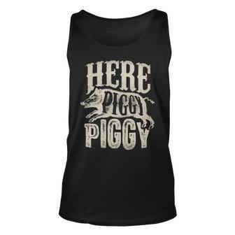 Here Piggy Piggy Boar Hunting Vintage Pig Hog Hunter Tank Top | Mazezy CA
