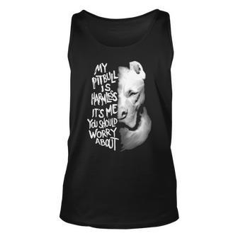 My Pitbull Is Harmless Quote Dog Items Owner Tank Top | Mazezy