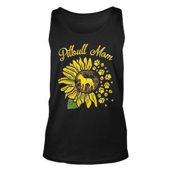 Pitbull Mom Sunflower Paw Pittie Dog Owner Mama Women Gif Tank Top | Mazezy