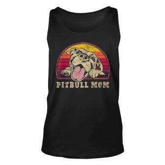 Pitbull Mom Vintage Smiling Pitbull Sunset Pbt Tank Top | Mazezy DE