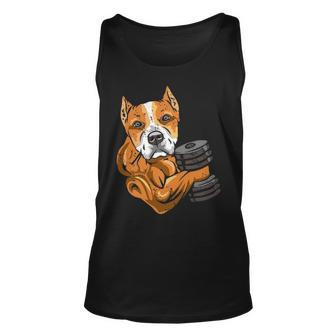 Pitbull Weightlifting Dog Mom Dad Weightlifting Tank Top | Mazezy