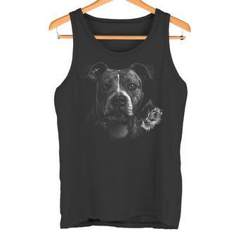 Plain Portrait Of Stafford Terrier And Rose Tank Top - Geschenkecke