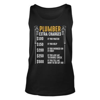 Plumber Extra Charges Plumbing Tool Pipe Hobbyis Craftsman Tank Top | Mazezy