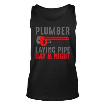 Plumber Laying Pipe Day And Nigh Tank Top | Mazezy