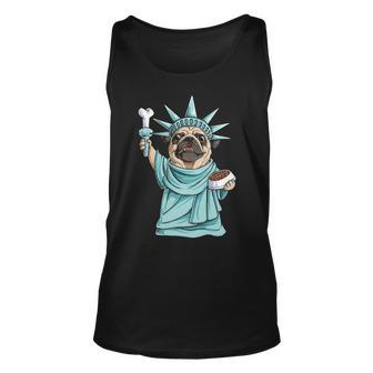Pug Statue Of Liberty 4Th Of July Dog Lover Tank Top | Mazezy