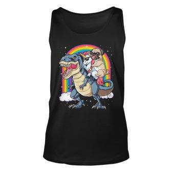 Pug Unicorn Dinosaur T Rex Kids Girls Women Rainbow Tank Top | Mazezy AU
