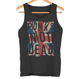 Punks Not Dead Vintage Uk London Flag Punk Is Not Dead Manga Larga Camiseta sin mangas - Regaloses