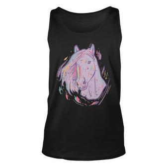 Purple Horse Painting Animal Art Equestrian Tank Top | Mazezy