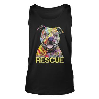 Rescue Dog Colorfull Pitbull Dog Adopt Don't Shop Tank Top | Mazezy