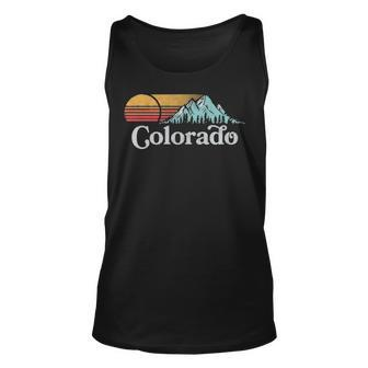 Retro Vibe Colorado Vintage Mountain Sun Tank Top | Mazezy