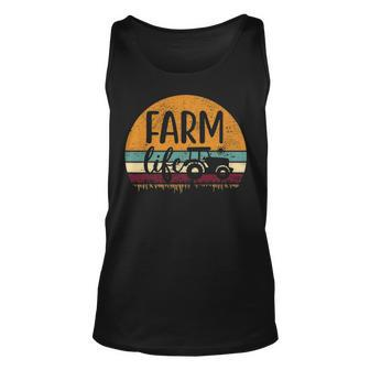 Retro Vintage Farm Life Farming Tractor Family Farmer Tank Top | Mazezy