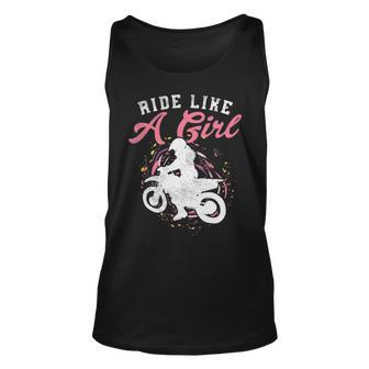 Ride Like A Girl Dirt Bike Motocross Motorcycle Tank Top | Mazezy