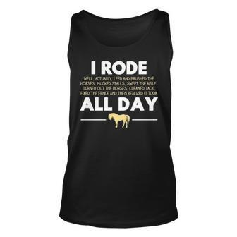 I Rode All Day Horse Riding Horse Tank Top | Mazezy