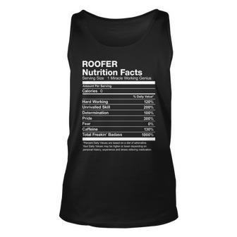 Roofer Nutrition Facts Tank Top | Mazezy
