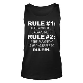 Rules Paramedic Is Always Right Emt Tank Top | Mazezy