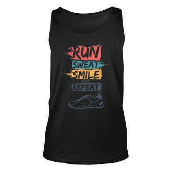 Run Sweat Smile Repeat Sport Runner Tank Top | Mazezy