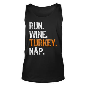 Run Wine Turkey Nap Running Thanksgiving Runner Tank Top | Mazezy UK
