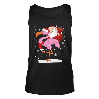 Santa Claus Riding Flamingo Tank Top | Mazezy UK