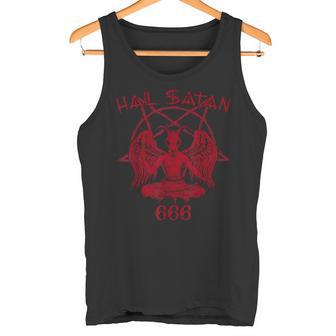 Satan Loves Me Hail Satan Teufel 666 Spruch Tank Top - Geschenkecke