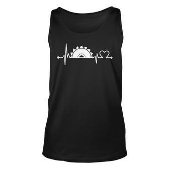 Saw Blade Heartbeat Carpentry Woodworking Carpenter Pullover Tank Top | Mazezy