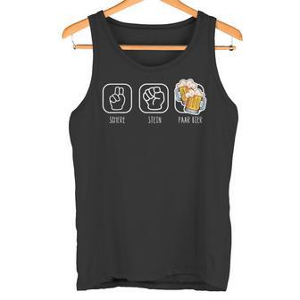 Schere Stein Paar Bier Papier Spiel Saufen Lustig Tank Top - Geschenkecke