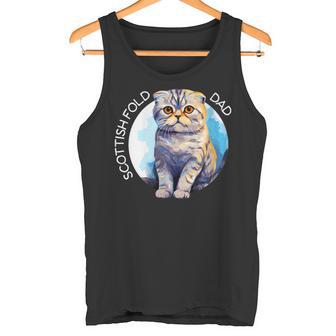 Scottish Fold Katzen Papa Cat Dad Daddy Haustier Freund Mit-Ausschnitt Tank Top - Geschenkecke