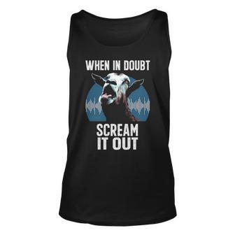 Screaming Goat Scream It Out Meme Face Goat Tank Top | Mazezy