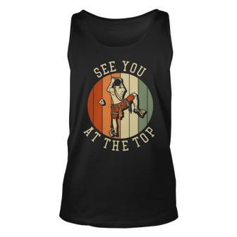 See You At The Top Vintage Style Rock Climbing Retro Tank Top | Mazezy