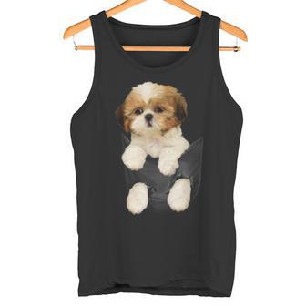 Shih Tzu Puppy In Pocket Tank Top - Geschenkecke