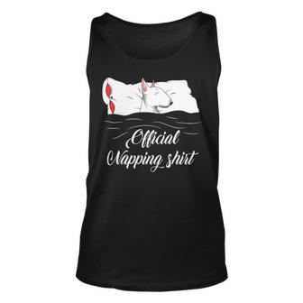 Sleeping Bull Terrier Pyjamas Dog Lover Official Napping Tank Top | Mazezy