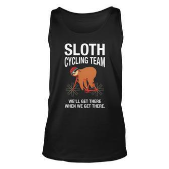 Sloth Cycling Team Lazy Sloth Sleeping Bicycle Tank Top | Mazezy