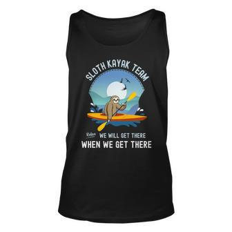 Sloth Kayak Team We Will Get There When We Get There Tank Top | Mazezy CA
