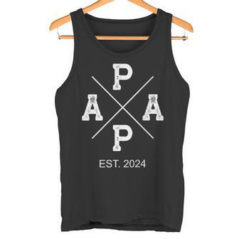 Stolzer Papa 2024 Papa Life Papa Est 2024 Tank Top - Geschenkecke