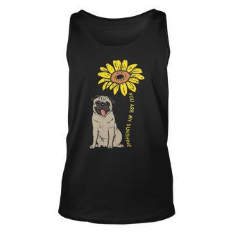 Sunflower Sunshine Pug Cute Animal Pet Dog Tank Top | Mazezy